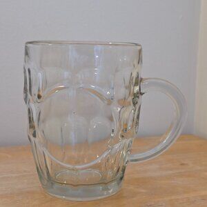 Vintage-Style Glass Beer Mug, Thick Handle